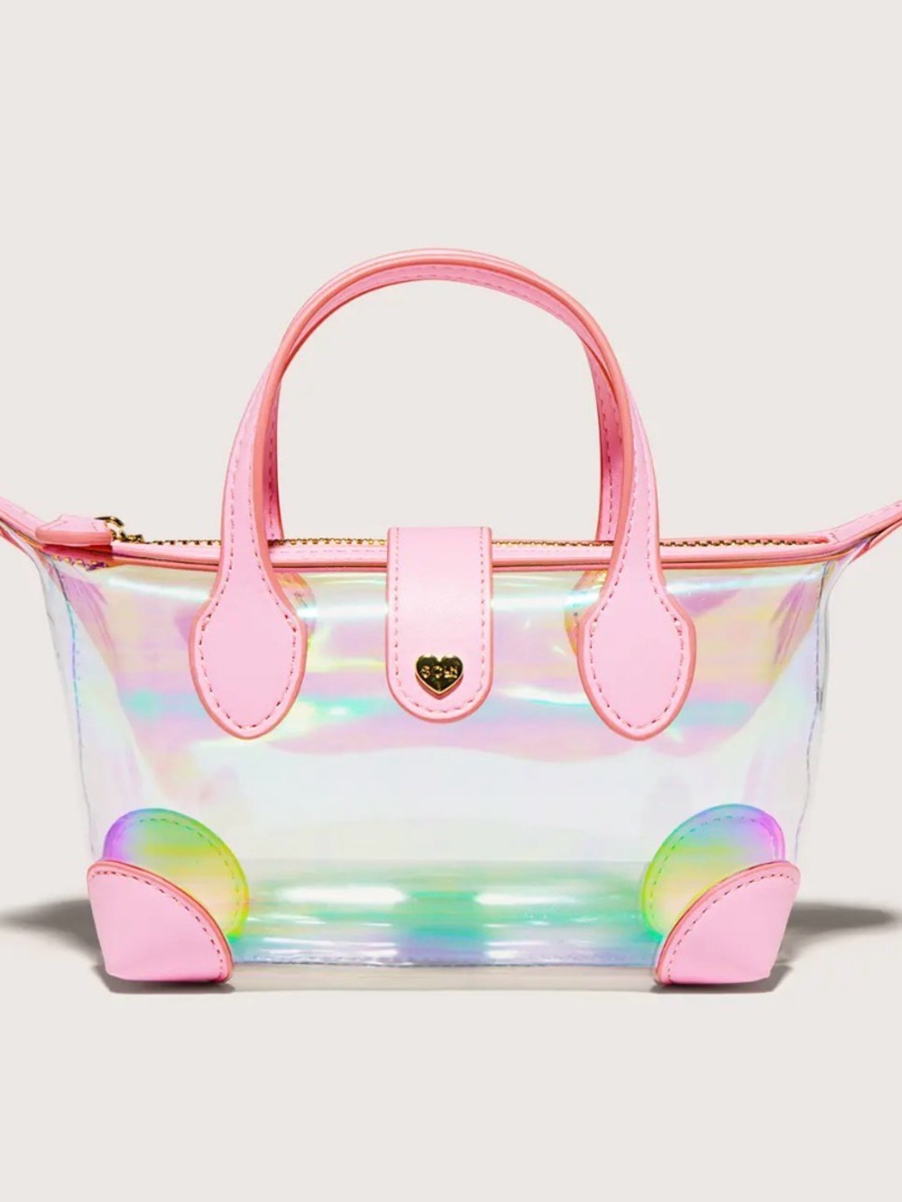 Stoney Clover Lane Pink Iridescent Clear Mini Pouchette Bag - Picture 2 of 2